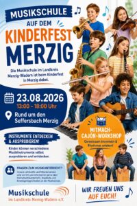 Mehr über den Artikel erfahren Musikschule beim Kinderfest Merzig – Instrumente entdecken und ausprobieren!